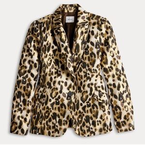 NWT Nine West Women's Animal Print Blazer - Gold and Brown